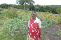 Mama Nesieru’s trench garden. Look at how proud and hopeful is the smile on her face.